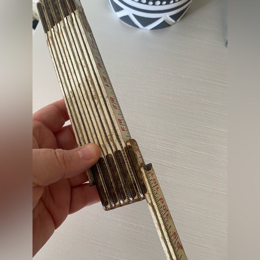 Vintage white Lufkin Folding Ruler RUGGED BRICK MASONS Spacing, # 636 - Picture 5 of 6